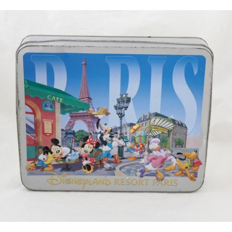 Boîte en fer DISNEYLAND PARIS Mickey Minnie Dingo Donald boite à biscuits 26 cm