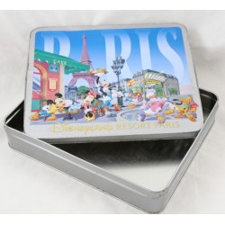 Disneyland PARIS Mickey Minnie Dingo Donald cookie box 26 cm scatola di ferro