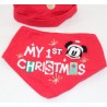 Bavoir bandana et bonnet Mickey DISNEY STORE Noël bébé My first Christmas