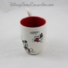Espresso Kaffeetasse und sein Löffel DISNEYLAND PARIS Mickey rot Beige Keramik Disney 7 cm