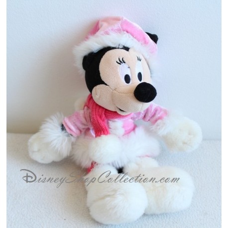 Plush Minnie DISNEYLAND PARIS pink fur coat white 29 cm