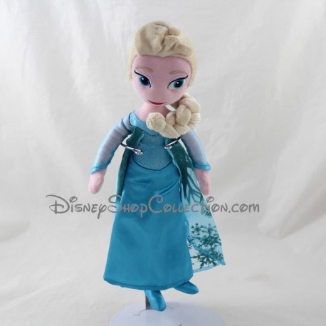 Peluche bambola Elsa DISNEY NICOTOY Il blu congelato neve regina 28 cm