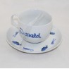 Set bowl - saucer Donald DISNEYLAND PARIS white blue paint 20 cm