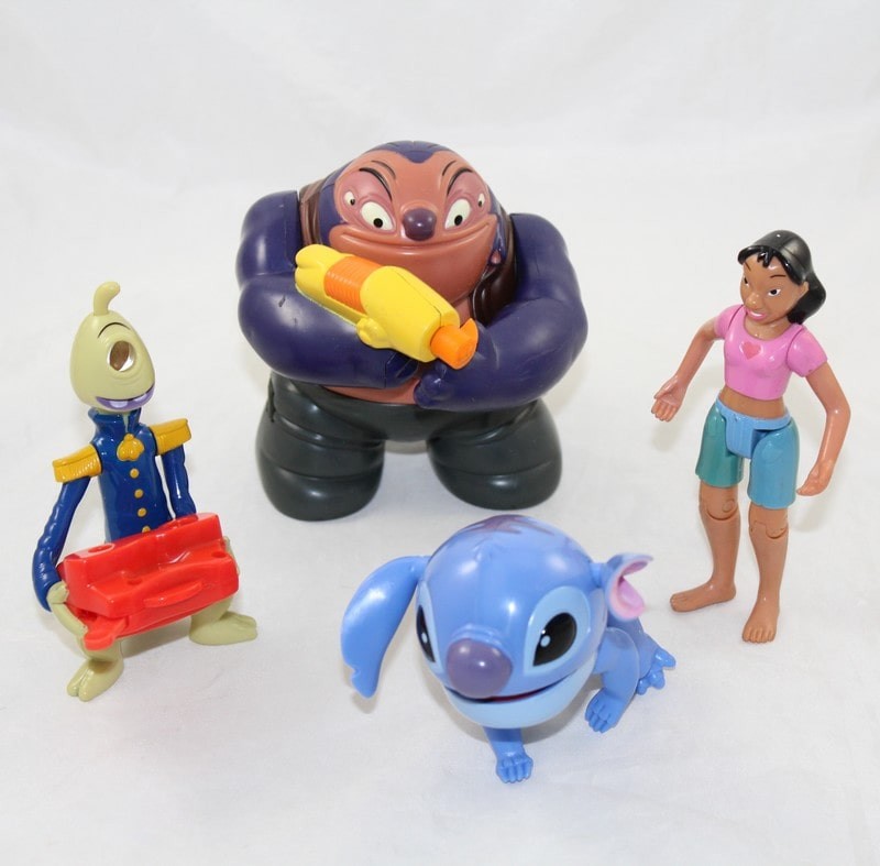 Lot de 4 figurines Lilo & Stitch DISNEY Mcdo Stitch Nani Jumba et P