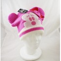 Minnie DISNEYLAND PARIS adult bonnet in pink and white wool