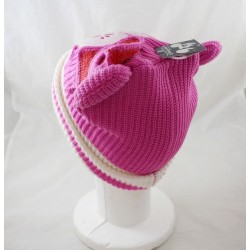Bonnet Minnie DISNEYLAND PARIS adulte bonnet en laine rose et blanc