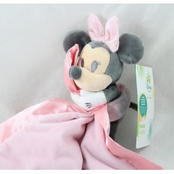 Doudou mouchoir Minnie DISNEY STORE satin rose Disney Baby 43 cm