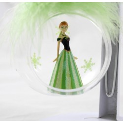 Boule de Noël Anna DISNEYLAND PARIS La Reine des neiges plume verte sapin
