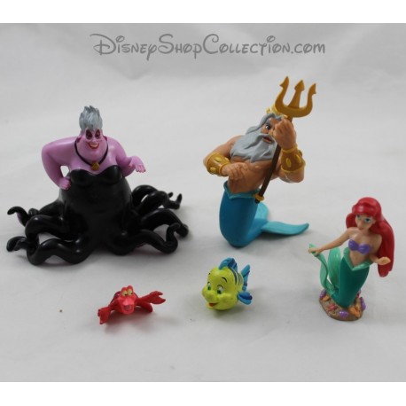 Lot of figurines King Triton, Ariel, Ursula DISNEY STORE The little mermaid pvc playset