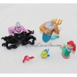 Un montón de figuras King Tritón, Ariel, Ursula DISNEY STORE El juego de pvc de sirena pequeña