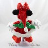 Peluche Minnie DISNEYLAND PARIGI Natale nodo rosso abito rosso Disney 27 cm
