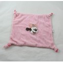 Doudou flat Minnie CASINO Disney square pink knots 20 cm