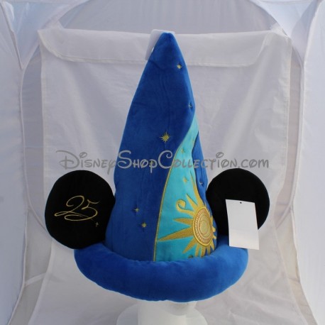 Mickey DISNEYLAND PARIS sombrero 25 años de edad del parque azul negro de Disney 35 cm