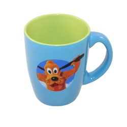 Becher Dingo DISNEY Goofy blau grün Esso Keramik Tasse 10 cm