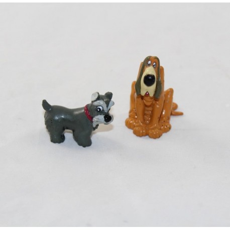 Lot of 2 figurines Beauty and the tramp DISNEY dog Jock and Caesar pvc