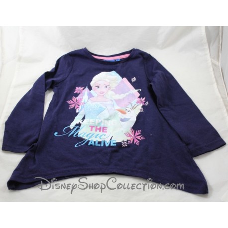 Disney a maniche lunghe la Regina delle Nevi” da bambina Colore: Rosa Maglietta Motivo: “Frozen
