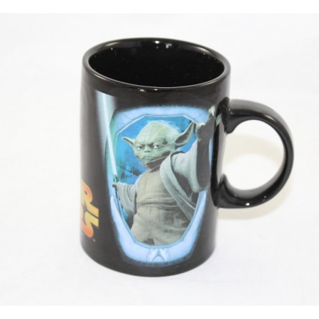 Mug Master Yoda STAR WARS Jedi LucasFilm taza de cerámica negra Disney 12 cm
