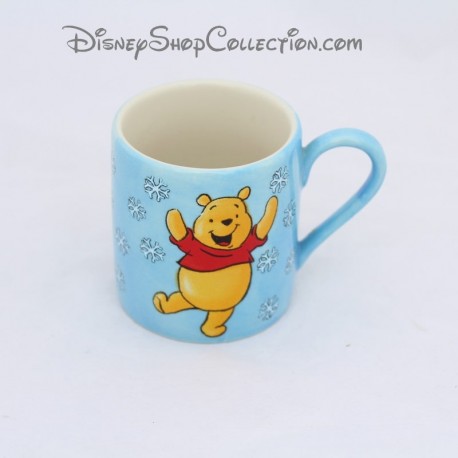 DISNEY STORE espresso coffee cup Winnie the blue bear flakes 6 cm