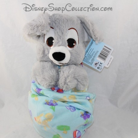 BEAR cane DISNEYLAND PARIGI La Belle et le Clochard baluchon borsa blu Disney Babies 28 cm