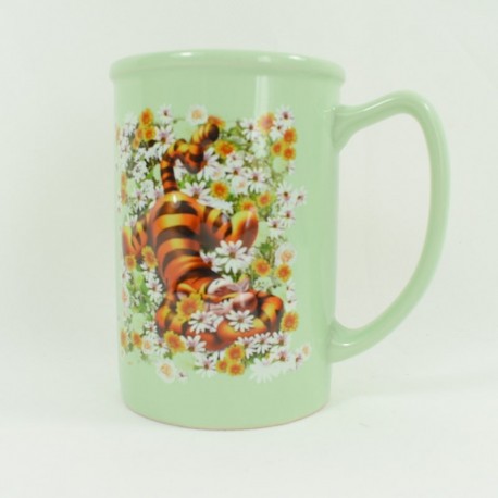 Mug embossed Tigger DISNEY STORE marguerittes green cup 3D ceramic