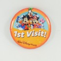 Badge 1st visit WALT DISNEY WORLD Mickey and his friends first visit orange 7 cm