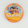 Badge 1st visit WALT DISNEY WORLD Mickey et ses amis première visite orange 7 cm