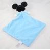 Doudou plat Mickey NICOTOY Disney losange bleu pois blanc Coccinelle 37 cm