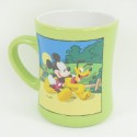 Mickey Mug y Pluto DISNEY STORE taza de cerámica blanca verde 12 cm