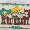 Metallplatte EURO DISNEY Donald, Dingo und Mickey cow boy Far West Relief 3D 30 cm