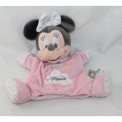 Doudou marionnette Minnie Mouse DISNEY BABY rose nuage mouton