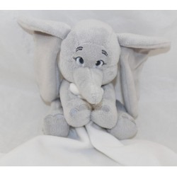 Doudou mouchoir Dumbo DISNEY STORE blanc gris éléphant Baby 40 cm