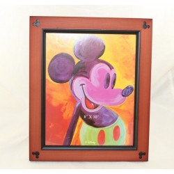 Telaio legno Mickey WALT DISNEY pop art pittura marrone 8 x 10