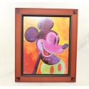 Frame wood Mickey WALT DISNEY pop art brown painting 8 x 10