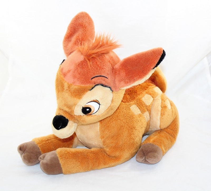 Peluche Bambi CREAPRIM Disney couché biche marron 28 cm (DOU)