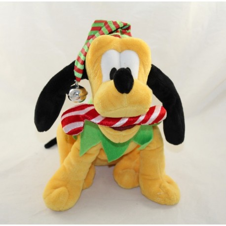 Peluche animée chien Pluto DISNEY STORE Noël Vive le vent 26 cm