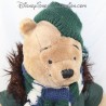 Peluche Winnie l'ourson DISNEYLAND PARIS manteau vert hiver Disney 35 cm