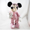 Peluche Minnie DISNEYLAND PARIS pyjama rose ourson 45 cm