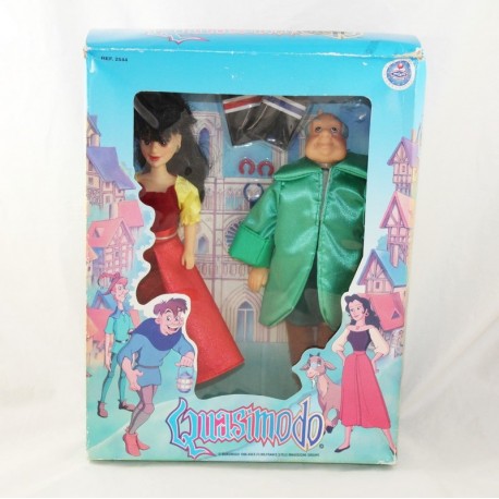 Pacchetto 2 bambole Quasimodo MGM cartone animato 1996 Esmeralda e Franìois RARE