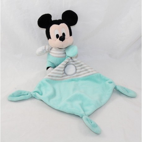 Doudou handkerchief Mickey DISNEY NICOTOY green grey 35 cm