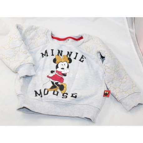 Sweat Minnie DISNEY Baby Minnie Mouse 1928 gris 12-18 mois