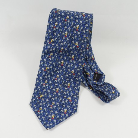 Donald DISNEYLAND PARIS men's blue 100% silk tie