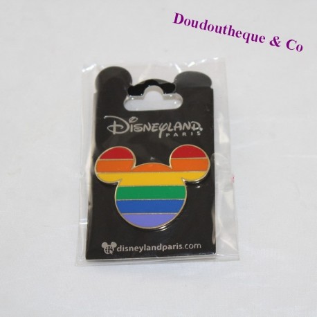 Pin's tête de Mickey DISNEYLAND PARIS Rainbow Disney 4 cm
