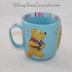 Mug en relief Winnie l'ourson DISNEY STORE tasse bleue céramique 3D 10 cm