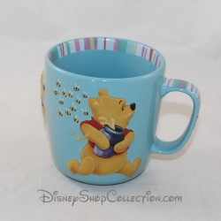 Mug en relief Winnie l'ourson DISNEY STORE tasse bleue céramique 3D 10 cm