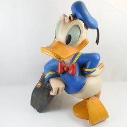 Statue Donald DISNEY valise Donald Duck part en voyage 1980 vintage 52 cm