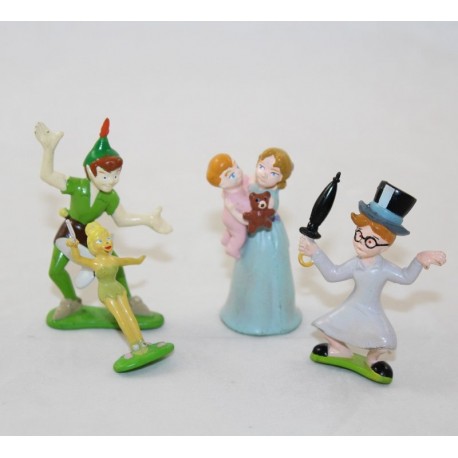 Conjunto de mini figuras Peter Pan DISNEY lote de 4 Wendy John Michel ...
