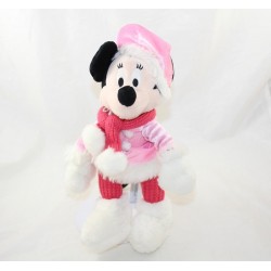 Peluche Minnie DISNEYLAND PARIS abito rosa inverno neve guanto bianco 28 cm