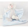 Doudou rabbit Pan Pan DISNEY STORE white blue layette striped panpan handkerchief 36 cm