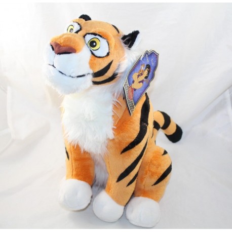 Peluche tigre Rajah DISNEY STORE Aladdin orange noir 32 cm 