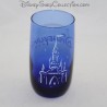 WATER glass DISNEYLAND PARIS blue castle Disney 13 cm